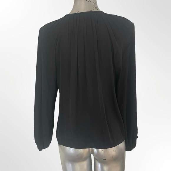 a new day Black Long-Sleeve Scoop Neck Pleated Blouse - Picture 2 of 4